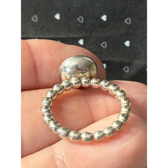 Authentic Pandora Rutile Quartz Bubble Stacking Ring 925 Silver #190619BRU Sz 6 - Picture 5 of 7